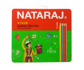 Bút chì dài Nataraj 24 màu hộp thiếc