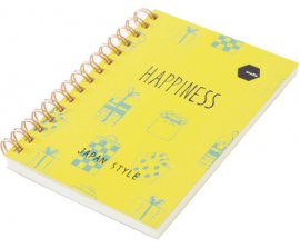 Sổ lò xo Twin Notebook HAPPINESS Motto A6 120tr